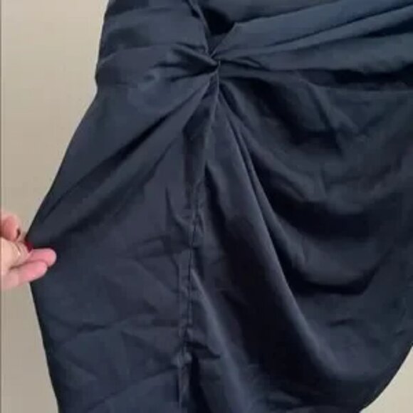 Eloquii Dark Blue Polyester Mini Skirt with Zipper Back - Picture 2 of 7